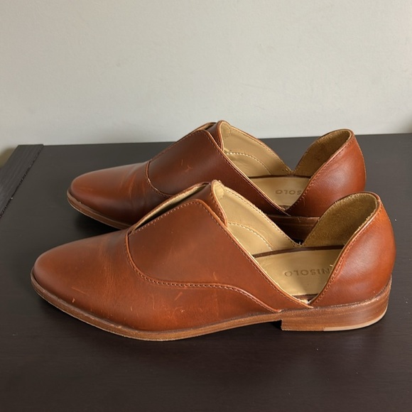NISOLO Emma dOrsay Oxford 2 Shoe Leather Brandy Brown Slip On Sz 8.5 - Picture 7 of 13